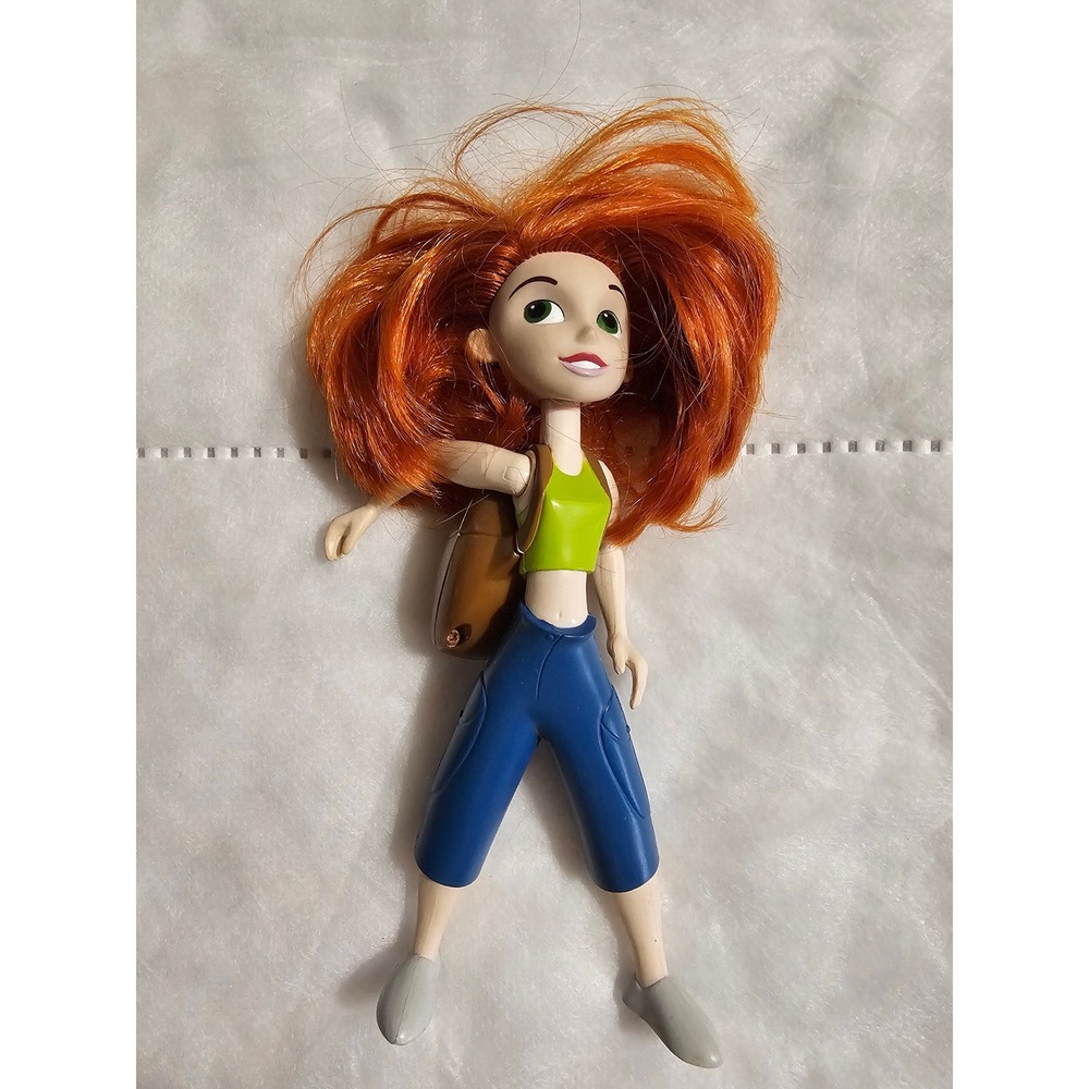 Kim Possible Doll Action Figure Toy with Backpack Orange Hair Green‎ Top